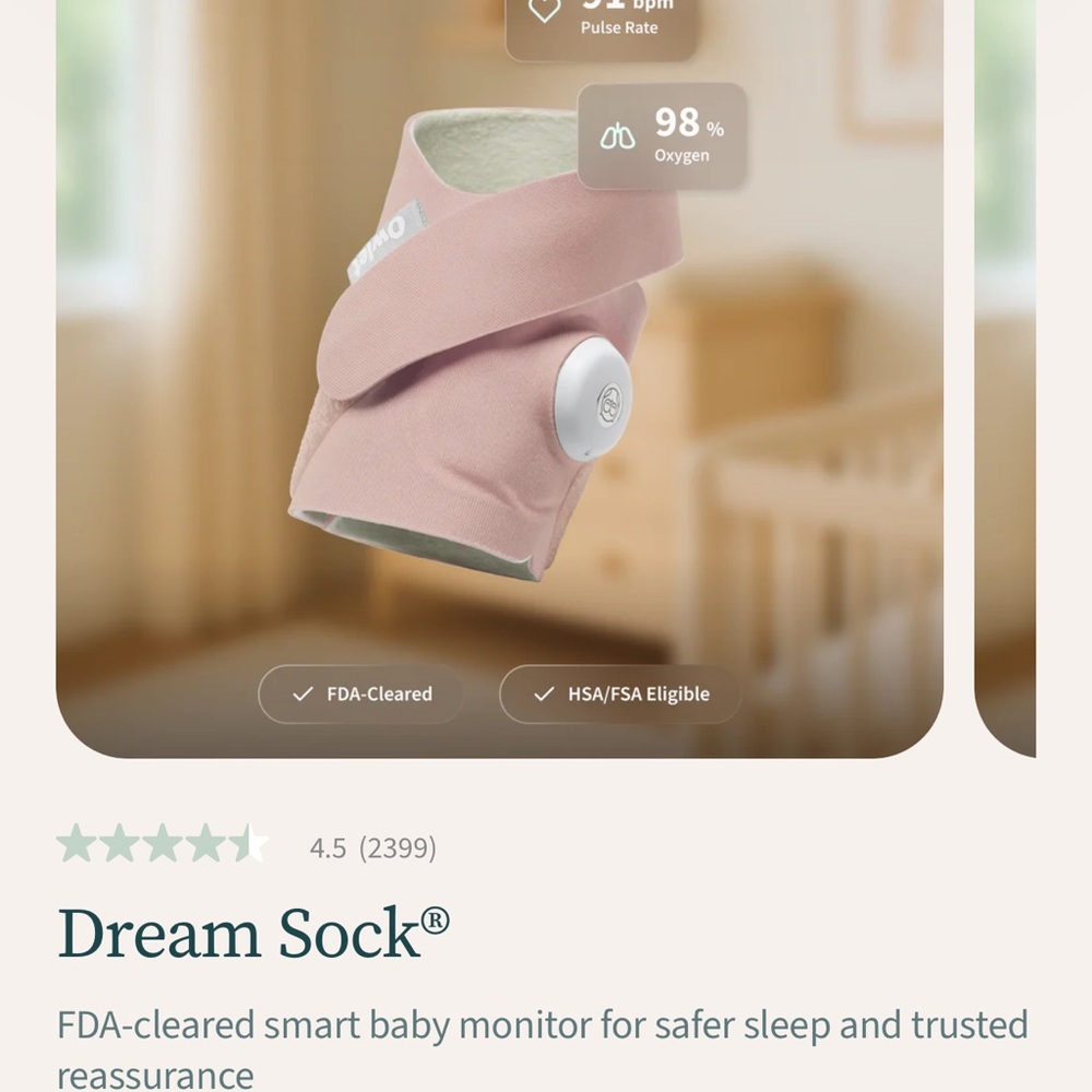 Owlet Dream Sock in Pink